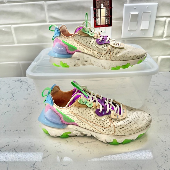 Nike Shoes - Nike React Vision Pink and White Sneakers